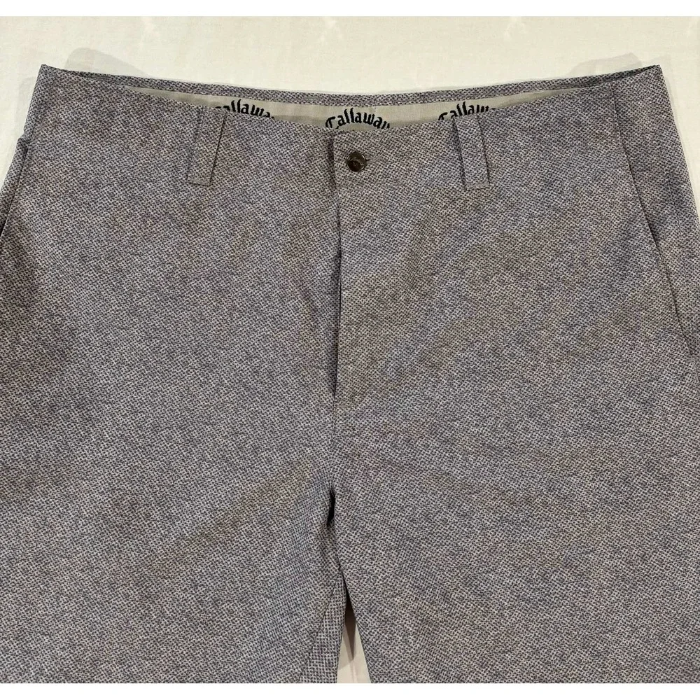 Callaway Golf Shorts Mens 38 Grey Micro‎ Pattern Stretch Performance Flat Front